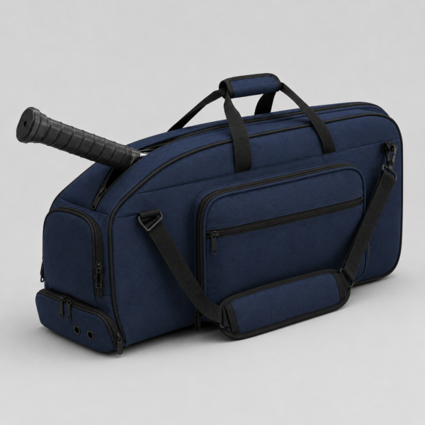 Navy blue RPET tennis and pickleball racket sports bag
