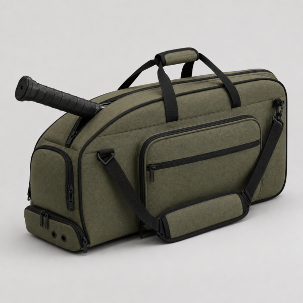 Olive green RPET tennis and pickleball racket sports bag