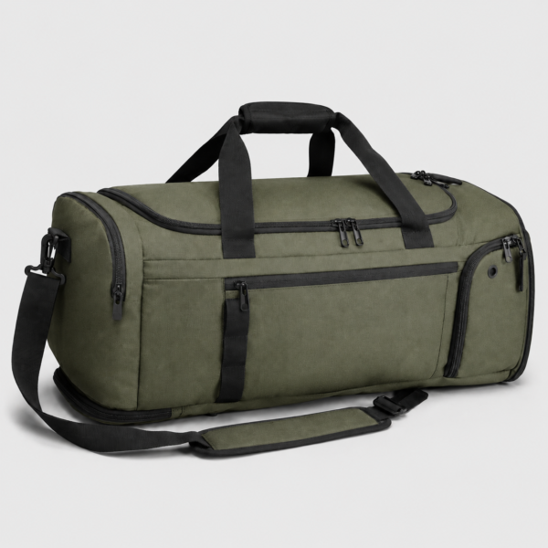 Custom RPET Convertible Gym Duffel Backpack with Shoe Compartment