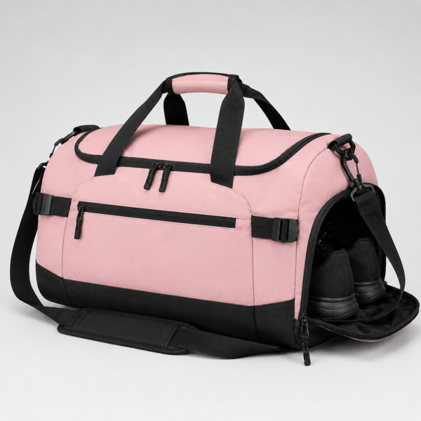 Custom 840D Premium Nylon Sports Duffel Bag with Shoe Compartment