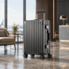 Custom Aluminum Magnesium Alloy Zipperless Luggage with Dual Locks & Spinner Wheels