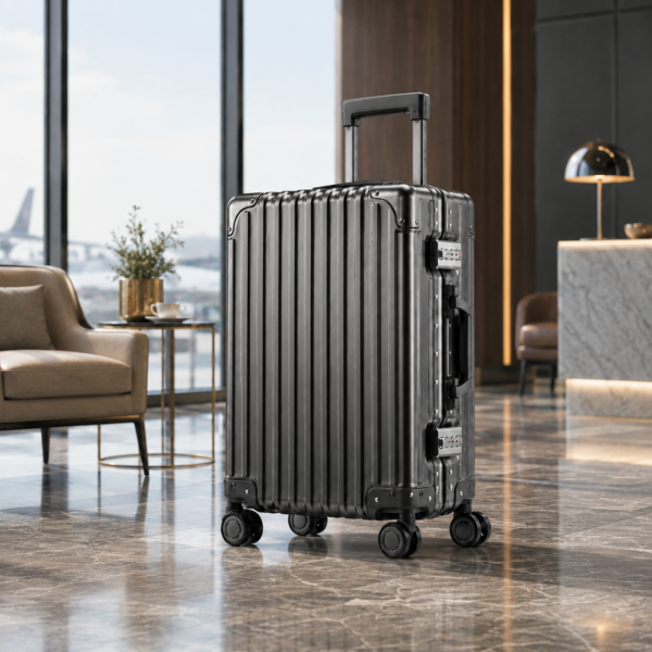 Custom Aluminum Magnesium Alloy Zipperless Luggage with Dual Locks & Spinner Wheels
