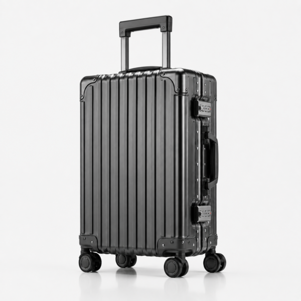 Custom Aluminum Magnesium Alloy Zipperless Luggage with Dual Locks & Spinner Wheels