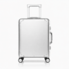 Custom Silver Aluminum Magnesium Alloy Luggage with Dual Locks & Spinner Wheels