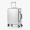 Custom Silver Aluminum Magnesium Alloy Luggage with Dual Locks & Spinner Wheels