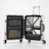 Custom Silver Aluminum Magnesium Alloy Luggage with Dual Locks & Spinner Wheels