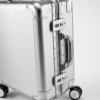 Custom Silver Aluminum Magnesium Alloy Luggage with Dual Locks & Spinner Wheels