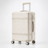 Custom Champagne Gold Ribbed Spinner Luggage with Combination Lock