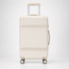 Custom Champagne Gold Ribbed Spinner Luggage with Combination Lock