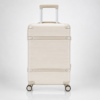 Custom Champagne Gold Ribbed Spinner Luggage with Combination Lock