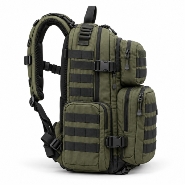 Custom MOLLE Tactical Backpack with Side Utility Pockets