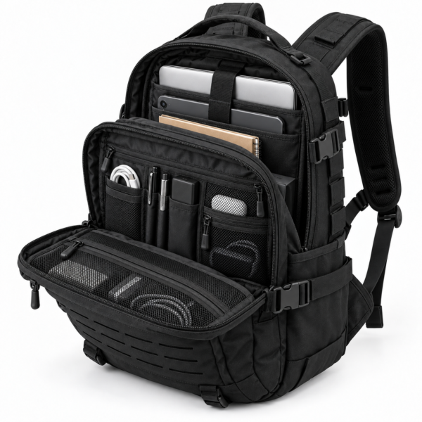 Custom Laser Cut MOLLE Tactical Backpack with Padded Laptop Compartment