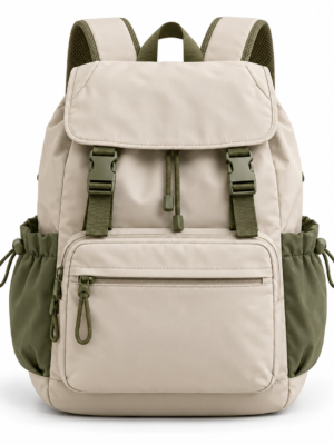 Custom Flap-Top Secondary School Backpack with Multiple Pockets