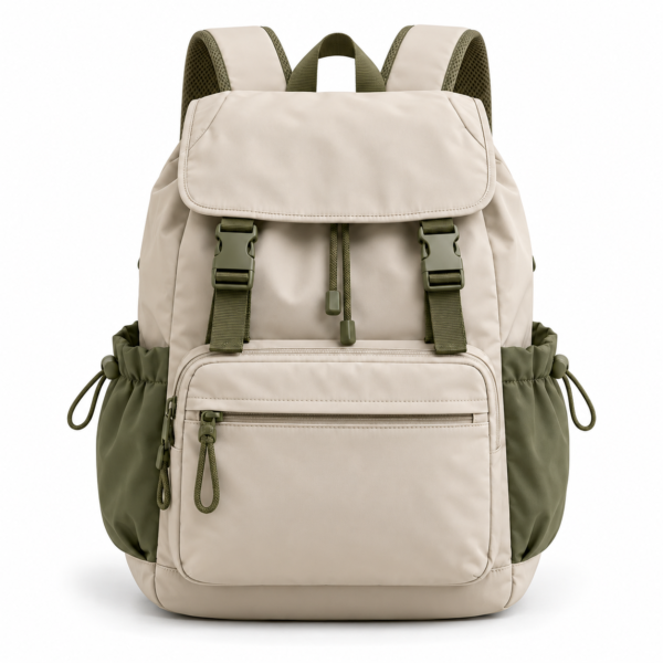 Custom Flap-Top Secondary School Backpack with Multiple Pockets