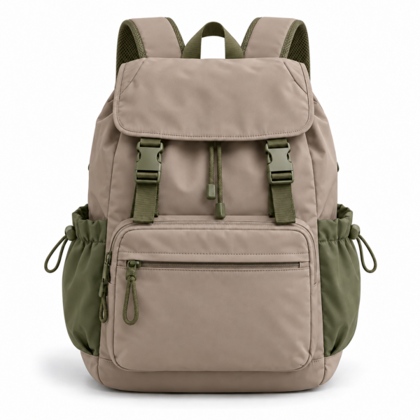 Custom Flap-Top Secondary School Backpack with Multiple Pockets