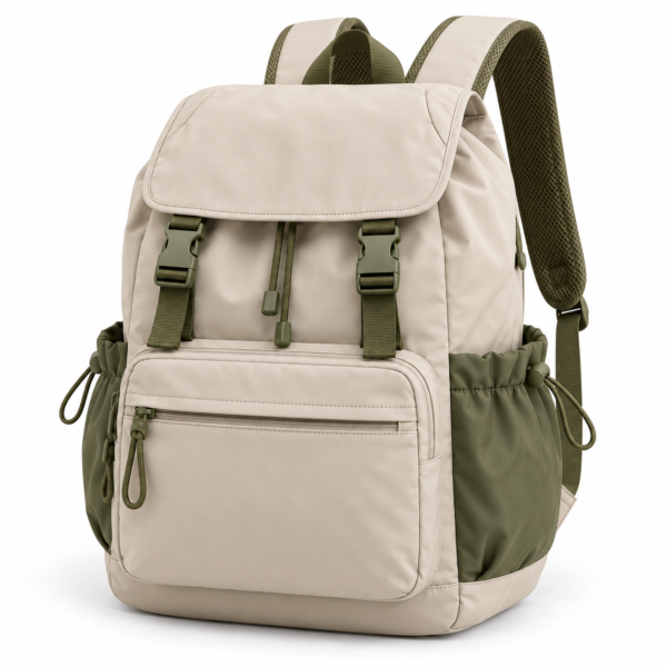 Custom Flap-Top Secondary School Backpack with Multiple Pockets