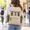 Custom Flap-Top Secondary School Backpack with Multiple Pockets
