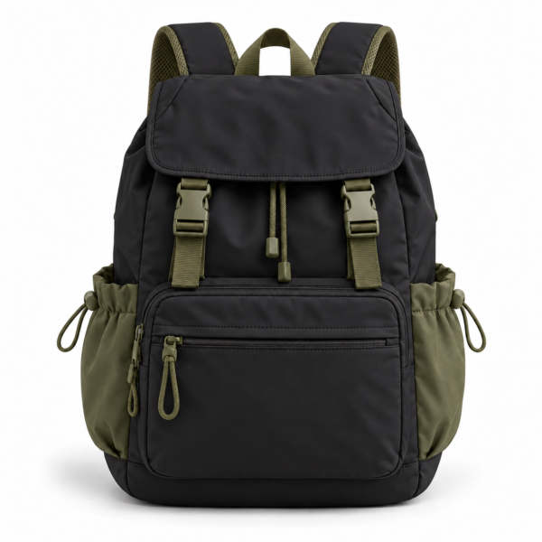 Custom Flap-Top Secondary School Backpack with Multiple Pockets