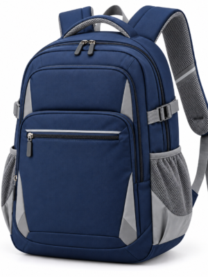 Custom Multi-Pocket Secondary School Backpack with Padded Straps