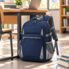 Custom Multi-Pocket Secondary School Backpack with Padded Straps