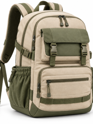 Custom Multi-Pocket Secondary School Backpack with Flap Front Pocket