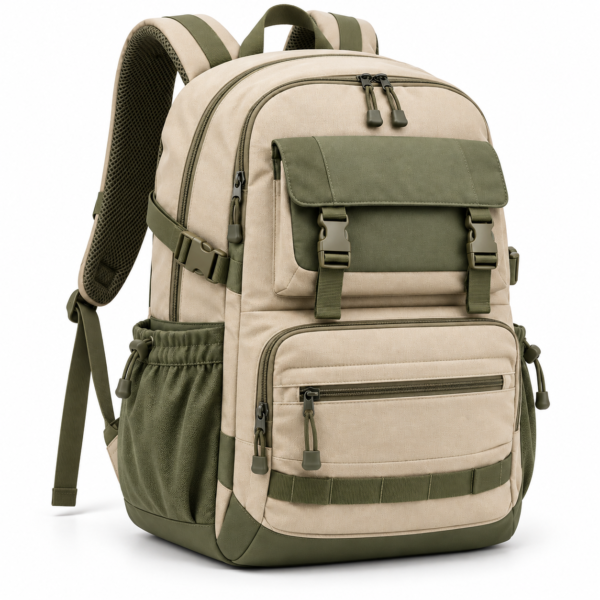 Custom Multi-Pocket Secondary School Backpack with Flap Front Pocket