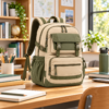 Custom Multi-Pocket Secondary School Backpack with Flap Front Pocket