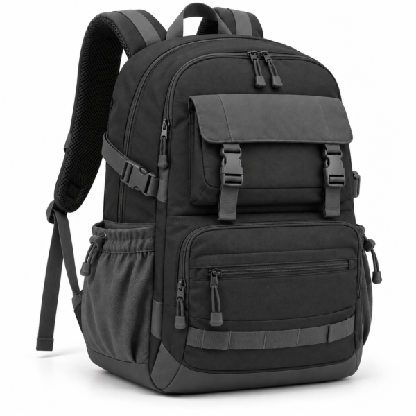 Custom Multi-Pocket Secondary School Backpack with Flap Front Pocket