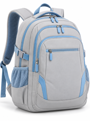 Custom Color Block Secondary School Backpack with Multiple Compartments