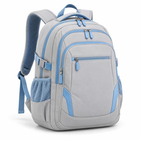 Custom Color Block Secondary School Backpack with Multiple Compartments