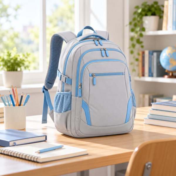 Custom Color Block Secondary School Backpack with Multiple Compartments