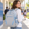 Custom Color Block Secondary School Backpack with Multiple Compartments