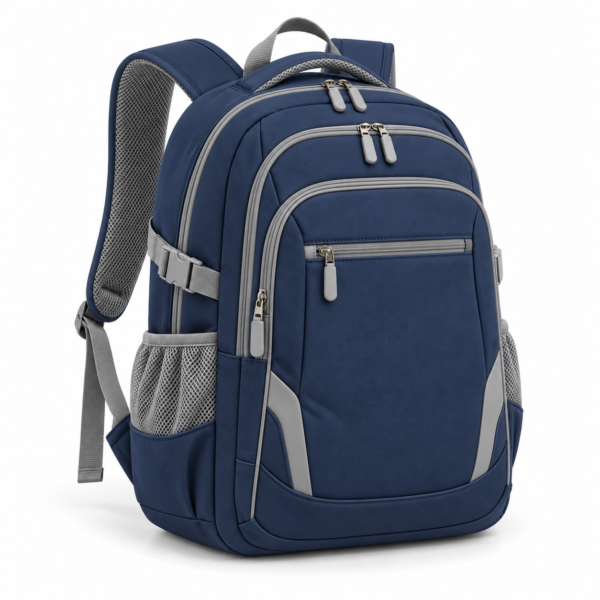 Custom Color Block Secondary School Backpack with Multiple Compartments