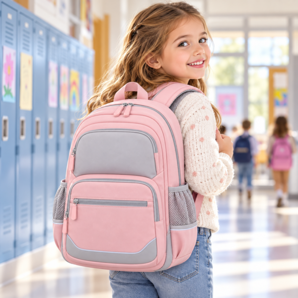 Custom Multi-Pocket Elementary School Backpack with Padded Straps