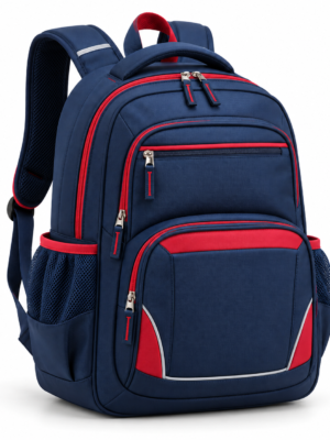 Custom Multi-Compartment Primary School Backpack with Padded Back