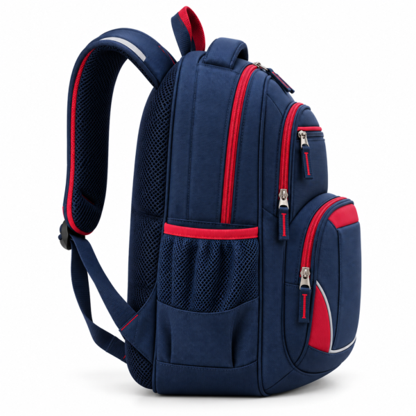 Custom Multi-Compartment Primary School Backpack with Padded Back