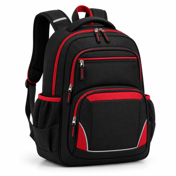 Custom Multi-Compartment Primary School Backpack with Padded Back