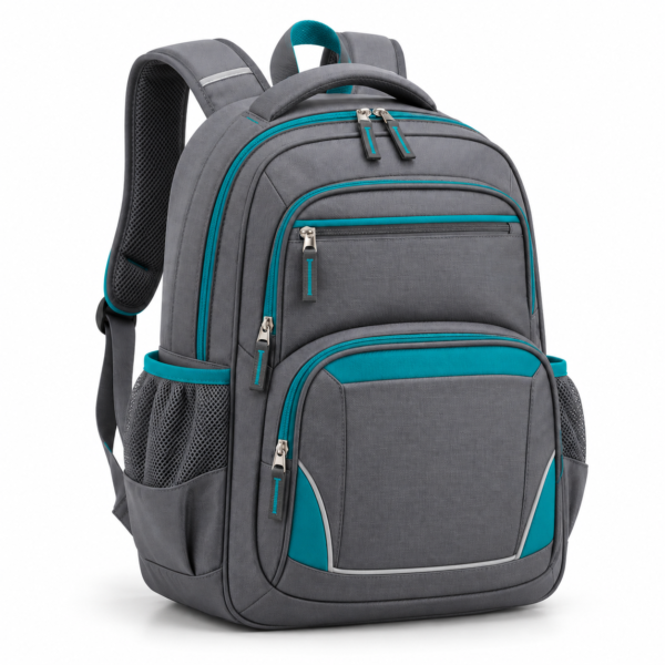 Custom Multi-Compartment Primary School Backpack with Padded Back