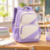 Custom Pastel Color-Block Primary School Backpack with Diagonal Front Pockets