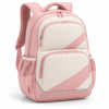 Custom Pastel Color-Block Primary School Backpack with Diagonal Front Pockets