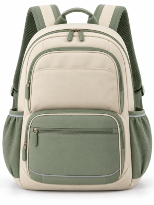 Custom Multi-Pocket Primary School Backpack with Padded Back