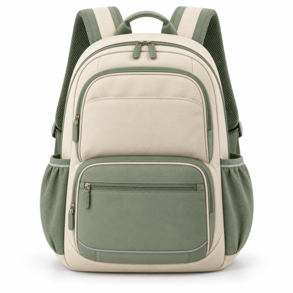 Custom Multi-Pocket Primary School Backpack with Padded Back