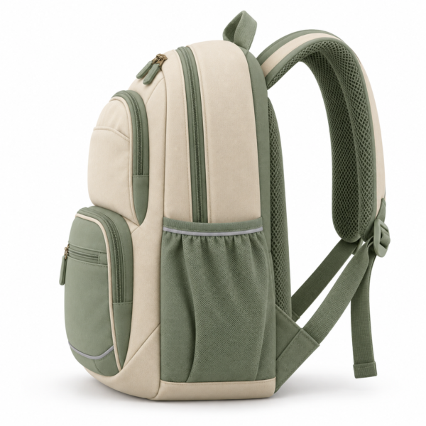 Custom Multi-Pocket Primary School Backpack with Padded Back