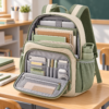 Custom Multi-Pocket Primary School Backpack with Padded Back