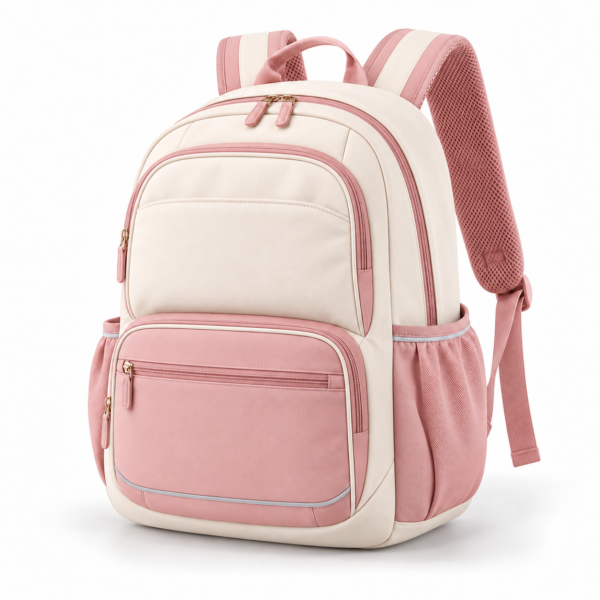 Custom Multi-Pocket Primary School Backpack with Padded Back