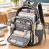 Custom Colorblock Primary School Backpack with Side Compression Straps