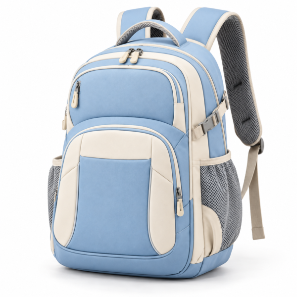 Custom Colorblock Primary School Backpack with Side Compression Straps