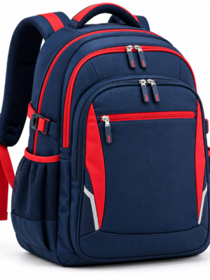 Custom Multi-Compartment Primary School Backpack with Padded Back