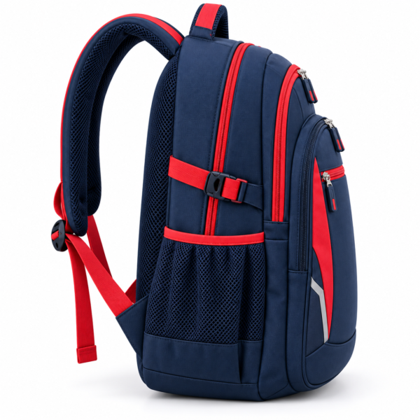 Custom Multi-Compartment Primary School Backpack with Padded Back