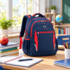 Custom Multi-Compartment Primary School Backpack with Padded Back